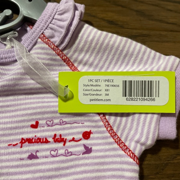 New Petit Lem romper onesie purple size 3 months - Picture 5 of 9